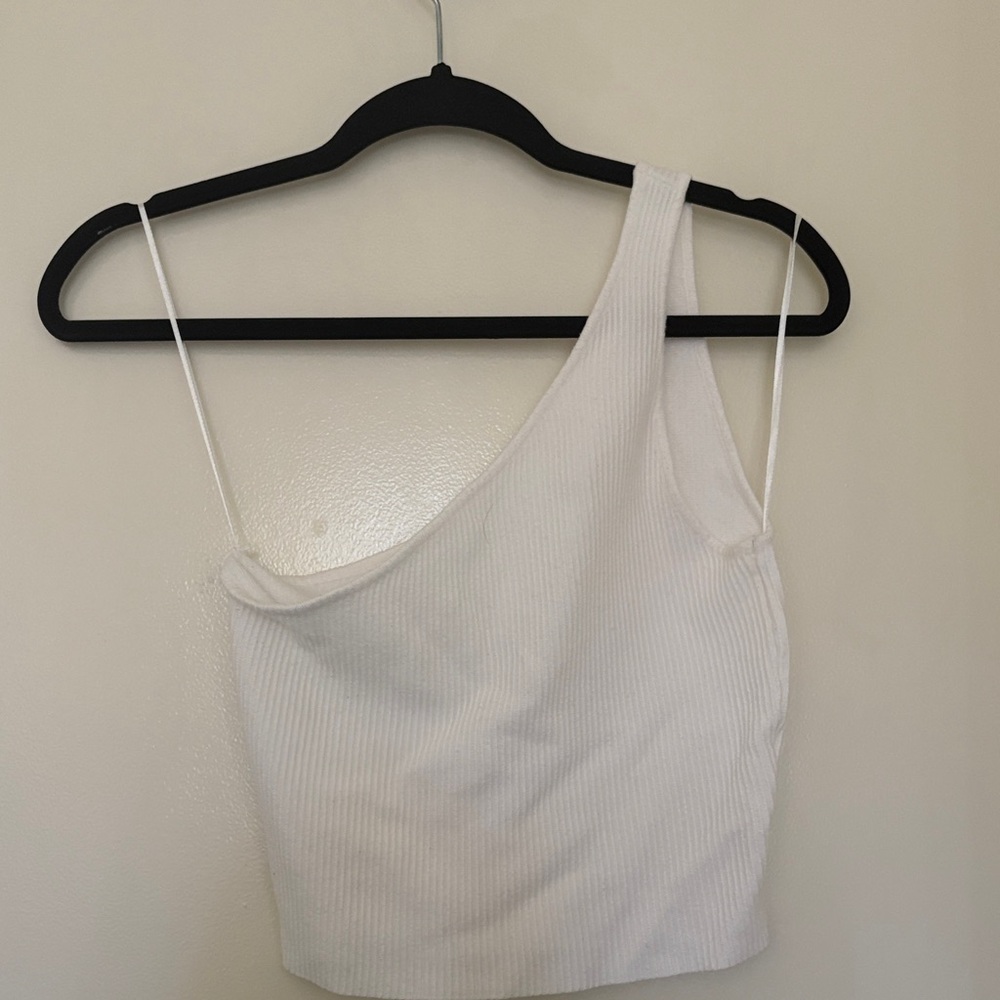 Elegant White One-Shoulder Crop Top